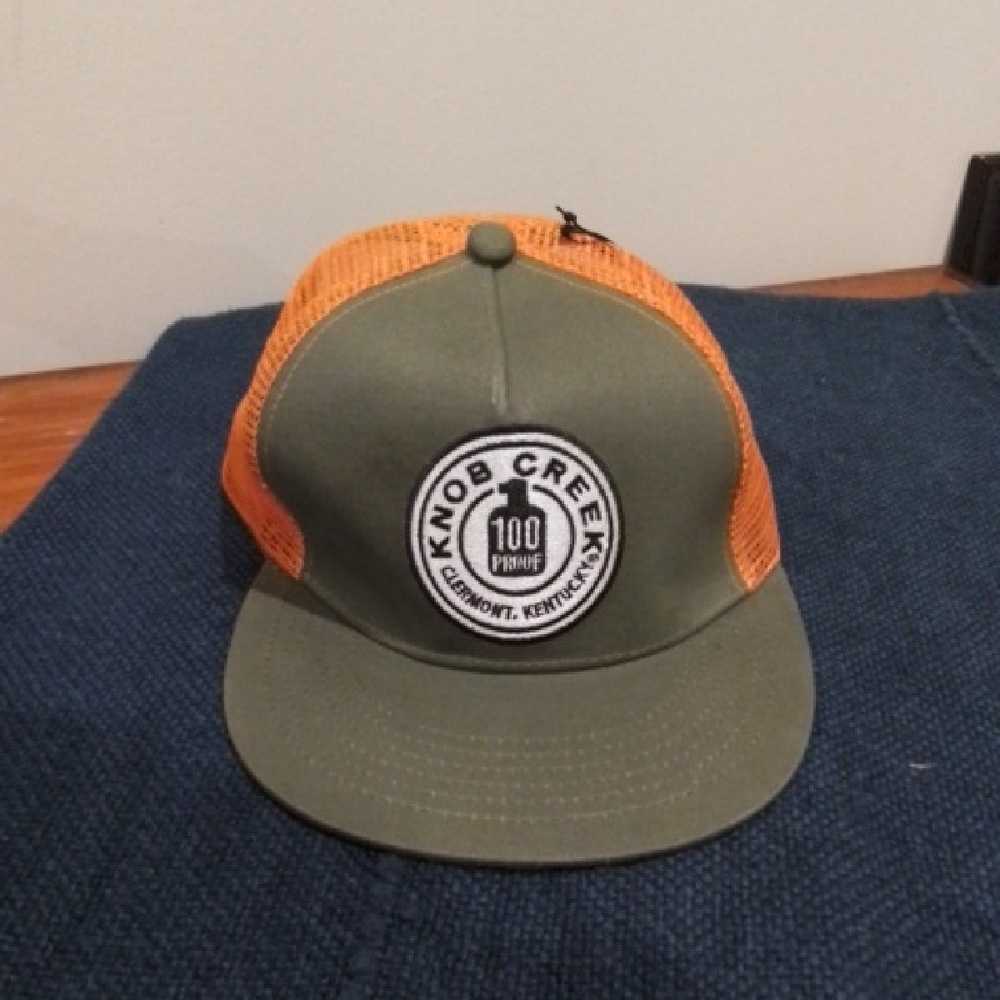 Olive Green and Orange Trucker Hat